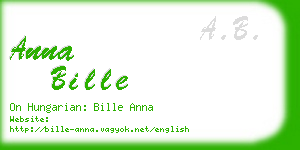 anna bille business card